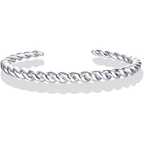 Gold Plated Twisted Chunky Bangle Bracelet |14K Gold Plated |Lightweight Jewelry - Picture 1 of 7